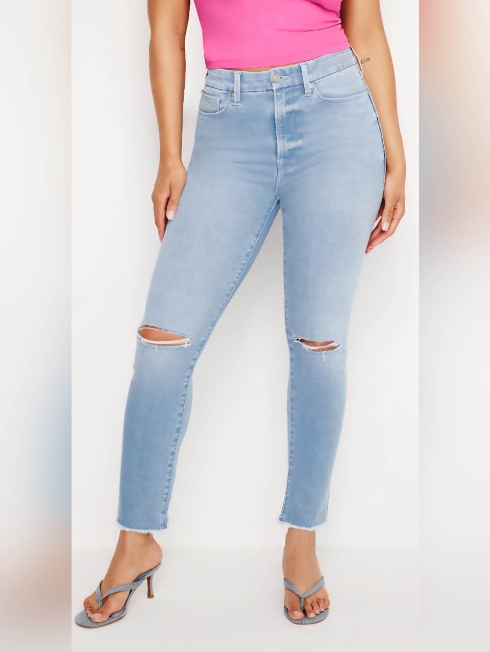 Good American Women's Size 4/27 Always Fit Good Classic Distressed Skinny Jeans
